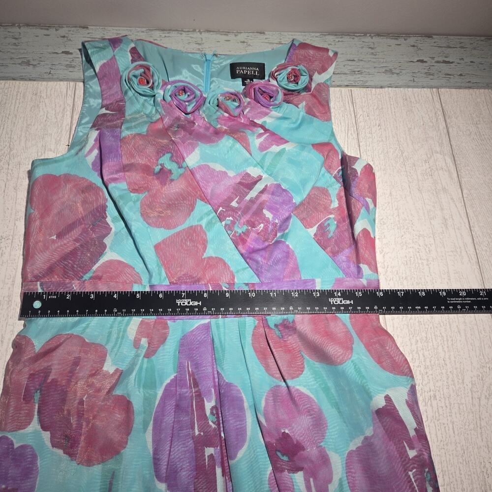 Adrianna Papell Dress Size 12 Floral Sleeveless Floret Neckline COTTAGE COQUETTE - Picture 8 of 8